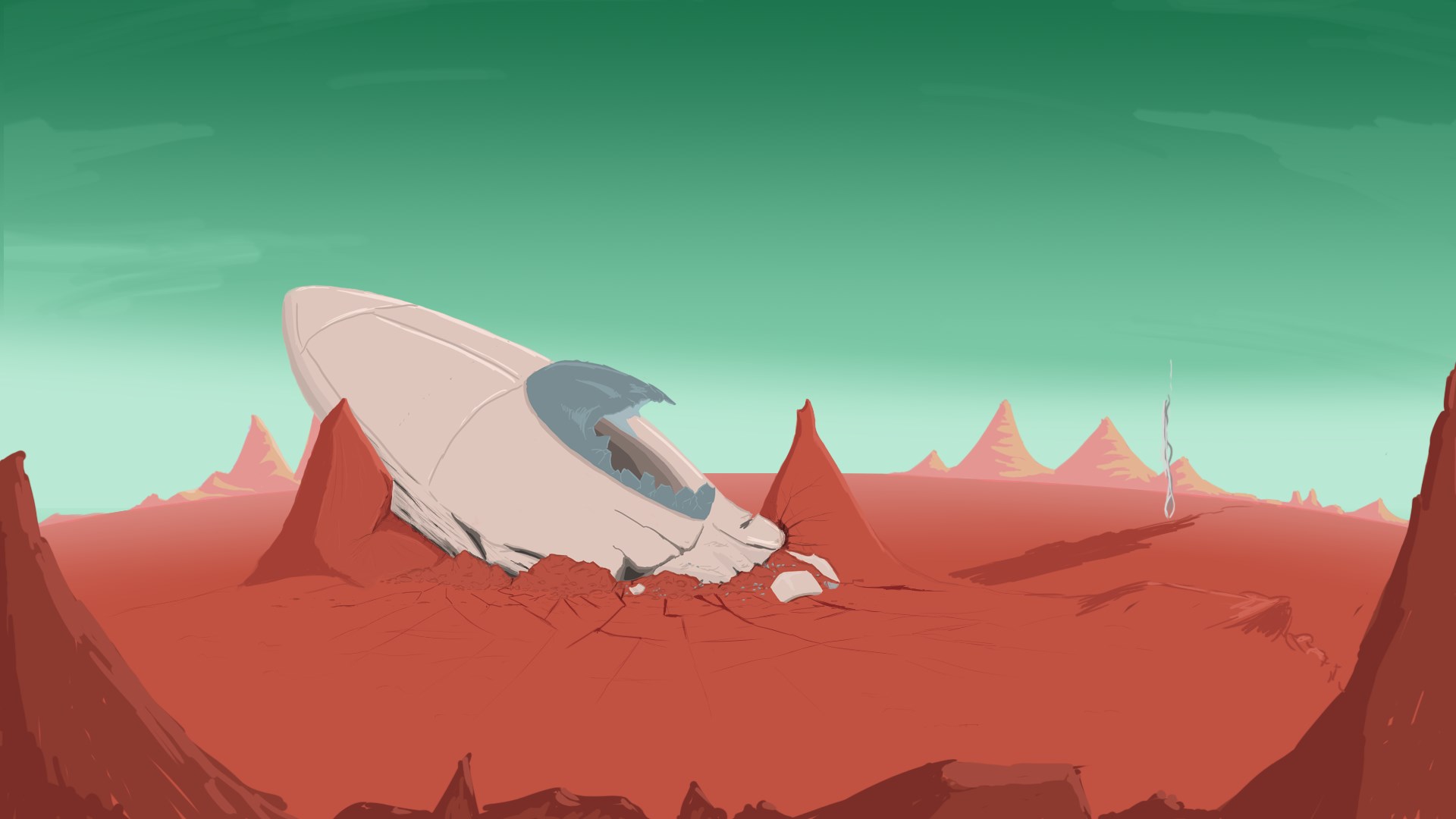 From the handbook of civil space travel: Landing on unknown planets is very dangerous.